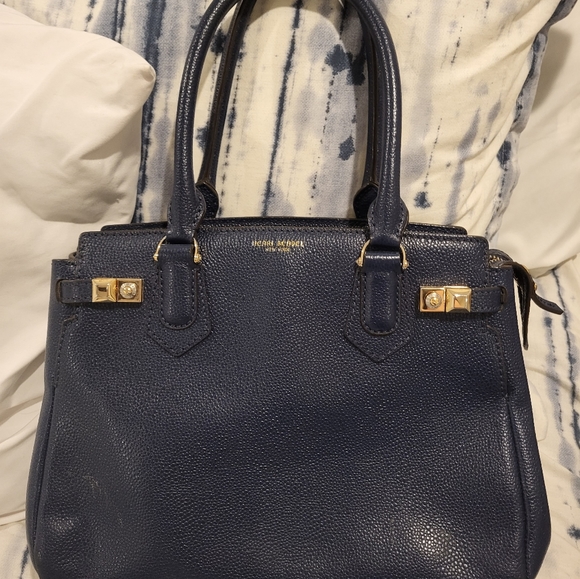 Henri Bedal satchel leather _ dark royal blue _ gold - Picture 13 of 16